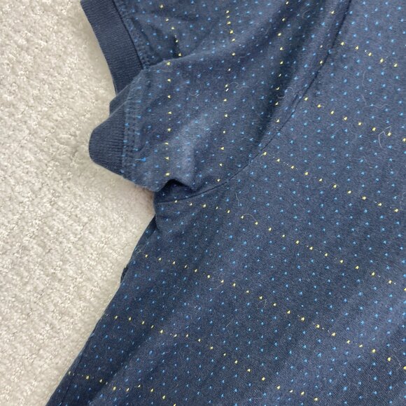 Larsson & Co Stockholm Men’s Polo Shirt Size M Blue / Yellow Polka Dot Collared - Picture 10 of 16